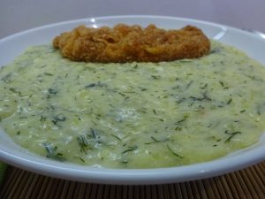 Tökfőzelék tejfölös habarással tálalva 2