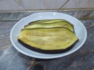 Lesózott padlizsán szeletek
