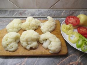 Karfiol rózsák feldarabolva