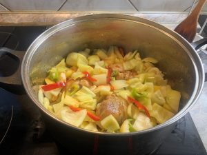 Zöldpaprika hozzáadása